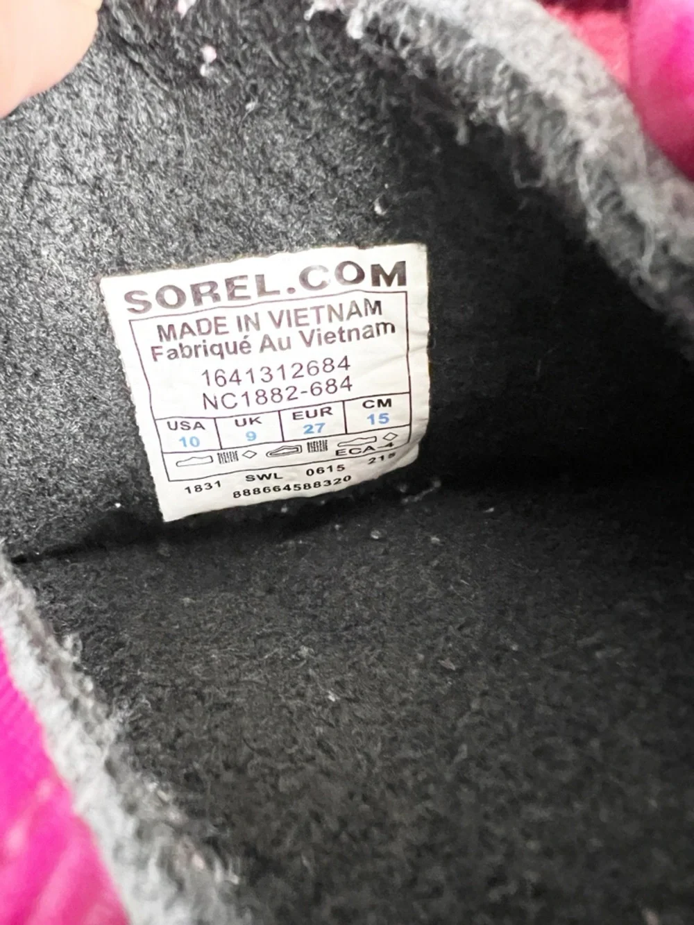 SZ 10 Sorel Kids Pink and Black Insulated Snow Boots